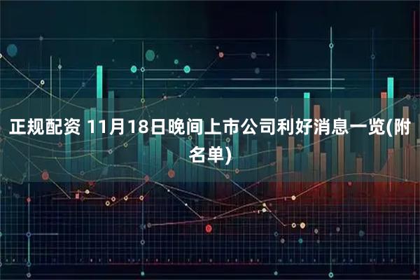正规配资 11月18日晚间上市公司利好消息一览(附名单)