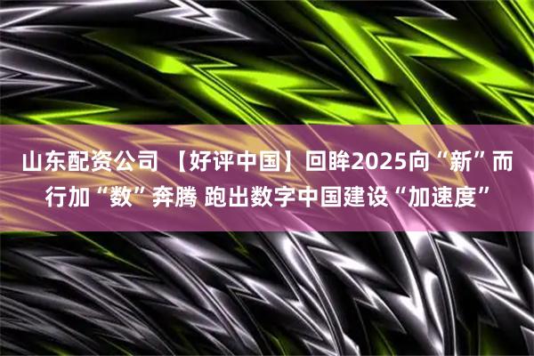 山东配资公司 【好评中国】回眸2025向“新”而行加“数”奔腾 跑出数字中国建设“加速度”
