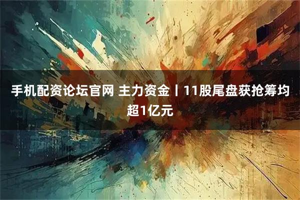 手机配资论坛官网 主力资金丨11股尾盘获抢筹均超1亿元